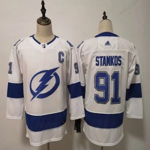 Herren Tampa Bay Lightning Eishockey Trikot Steven Stamkos #91 2018-19 Weiß Authentic